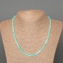 Amazonite Necklace, natural stone, faceted cube beads, diameter 4mm+/-, length 48cm+
