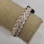 Clearance Bracelet, Length 18-25cm, Thickness 13mm, Eco Leather, White, Drawstring Clasp