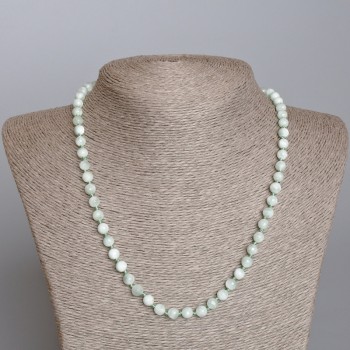 Angelite Necklace, Natural Stone Faceted Bead, Diameter 6mm+-, Length 49cm+