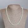 Angelite Necklace, Natural Stone Faceted Bead, Diameter 6mm+-, Length 49cm+