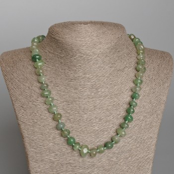 Jade Necklace, Natural Stone Tumbled, Diameter 10x7mm+-, Length 50cm+