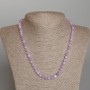 Kunzite Necklace, Natural Stone Faceted Cube, Diameter 5.5mm+-, Length 48cm+