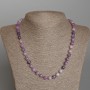 Lepidolite Necklace, natural stone, faceted cube, diameter 7mm+-, length 50cm+