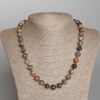 Sunstone Necklace, natural stone, smooth round beads, diameter 9.5mm+-, length 50cm+