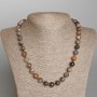 Sunstone Necklace, natural stone, smooth round beads, diameter 9.5mm+-, length 50cm+