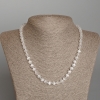 White Cat's Eye Necklace, smooth round beads, diameter 6.5mm+-, length 48cm+