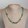 Chrysocolla Necklace, natural stone, tumbled, diameter 8x10mm+-, length 48cm+