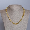 Yellow Jadeite Necklace, natural stone, tumbled, diameter 6x8mm+-, length 48cm+