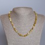 Yellow Jadeite Necklace, natural stone, tumbled, diameter 6x8mm+-, length 48cm+