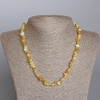 Yellow Agate Necklace, natural stone, tumbled, diameter 7x5mm+-, length 47cm+