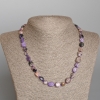 Charoite Necklace, natural stone, tumbled, diameter 9x11mm+-, length 49cm+