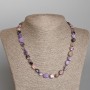 Charoite Necklace, natural stone, tumbled, diameter 9x11mm+-, length 49cm+