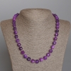 Sugilite Necklace, natural stone, faceted cube, diameter 9mm+-, length 50cm+