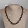 Garnet Necklace, natural stone smooth round beads, diameter 10.5mm+-, length 50cm+