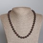 Garnet Necklace, natural stone smooth round beads, diameter 8.5mm+-, length 49cm+