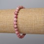 Rhodonite Natural Stone Bead Bracelet, smooth ball, diameter 6.5mm, length 18cm, stretch