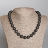 Volcanic Lava Necklace, Bead, Diameter 12mm+-, Length 47cm+