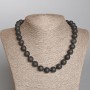 Volcanic Lava Necklace, Bead, Diameter 12mm+-, Length 47cm+