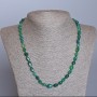 Green Agate Necklace, Natural Stone Tumbled, Diameter 6x8mm+-, Length 48cm+