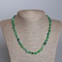 Green Agate Necklace, Natural Stone Tumbled, Diameter 6x10mm+-, Length 51cm+