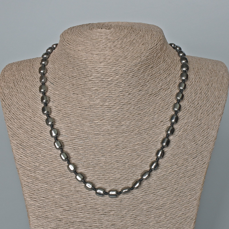 Hematite Rectangle Necklace, diameter 7x8x5mm+/-, length 50cm+