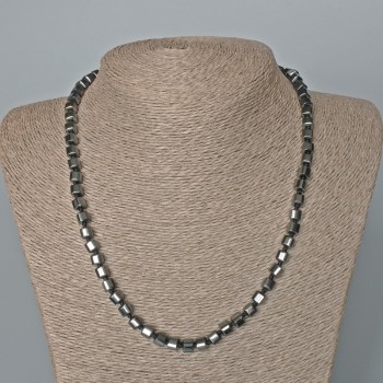 Hematite Cube Necklace, diameter 6mm+/-, length 48cm+