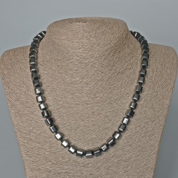 Hematite Cube Necklace, diameter 8mm+/-, length 48cm+