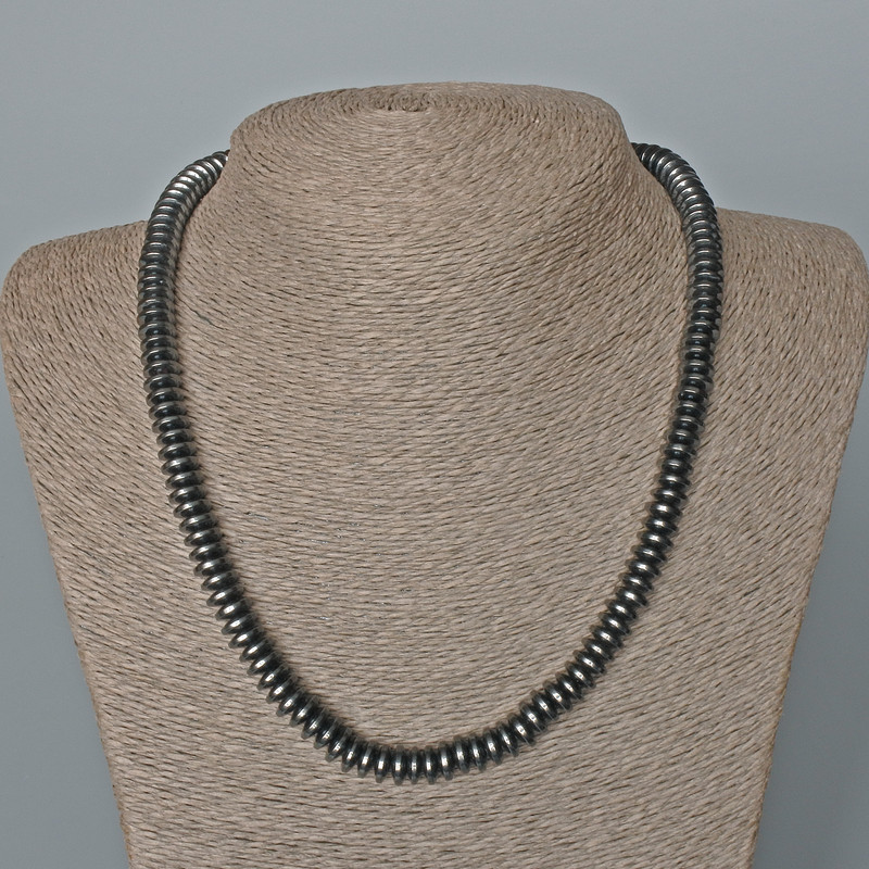 Hematite Smooth Rondelle Necklace, Diameter 8x3mm+/-, Length 48cm+