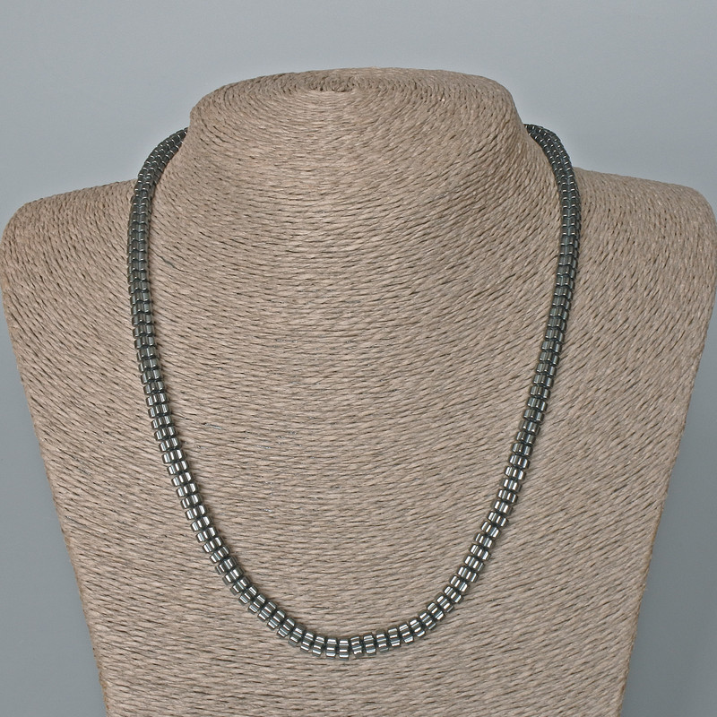 Hematite Flower Necklace, diameter 6x3mm+-, length 50cm+