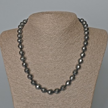 Hematite Faceted Ball Necklace, diameter 10mm+-, length 48cm+