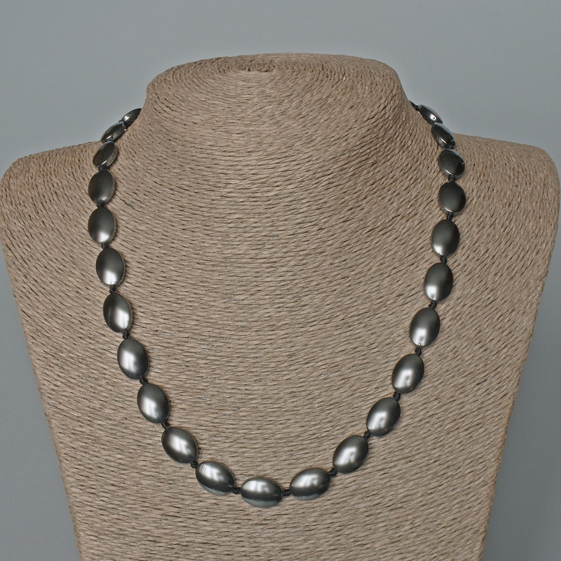 Hematite Oval Necklace, Diameter 10x14mm+/-, Length 49cm+