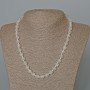 Necklace Rock Crystal Natural Stone Faceted Round Bead, Diameter 8mm+/-, Length 47cm+