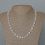 Necklace White Cat's Eye Smooth Round Bead, Diameter 8.5mm+/-, Length 49cm+