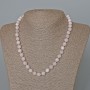 Necklace White Quartz Natural Stone Faceted Round Bead, Diameter 8mm+/-, Length 48cm+