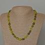 Necklace Olive Crystal (Tinted to Resemble Peridot) Tumbled, Diameter 9x12mm+/-, Length 48cm+