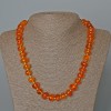 Necklace Orange Crystal (Tinted to Resemble Amber) Tumbled, Diameter 12x8mm+/-, Length 50cm+