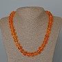 Necklace Orange Crystal (Tinted to Resemble Amber) Tumbled, Diameter 12x8mm+/-, Length 50cm+