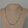 Necklace Iolite Natural Stone Tumbled, Diameter 6x8mm+/-, Length 48cm+