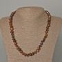 Bronzite Natural Stone Necklace, tumbled, diameter 10x5mm+-, length 49cm+