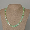 Chrysoprase Necklace, Natural Stone Tumbled Bead, 9x11mm+-, Length 50cm+
