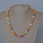 Moroccan Agate Necklace, Natural Stone Smooth Bead, Diameter 10.5mm+-, Length 49cm+