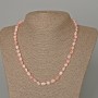 Pink Opal Necklace, Natural Stone Tumbled Bead, 6x8mm+-, Length 49cm+