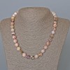 Pink Opal Necklace, Natural Stone Smooth Bead, Diameter 10mm+-, Length 47cm+