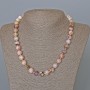 Pink Opal Necklace, Natural Stone Smooth Bead, Diameter 10mm+-, Length 47cm+