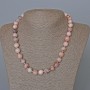 Pink Opal Necklace, Natural Stone Smooth Bead, Diameter 10mm+-, Length 48cm+