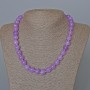 Amethyst Necklace (Man-Made Dyed Quartz), Smooth Bead, Diameter 10.5mm+-, Length 47cm+