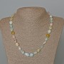 Morganite Necklace, Natural Stone Tumbled Bead, Diameter 9x12mm+-, Length 49cm+