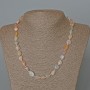 Morganite Necklace, Natural Stone Tumbled Bead, Diameter 9x12mm+-, Length 49cm+