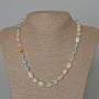 Morganite Necklace, Natural Stone Tumbled Bead, Diameter 9x12mm+-, Length 49cm+