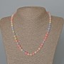 Morganite Necklace, Natural Stone Smooth Bead, Diameter 6mm+-, Length 49cm+